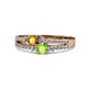 3 - Zaira Citrine and Peridot with Side Diamonds Split Shank Ring 