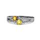 3 - Zaira Citrine and Yellow Sapphire with Side Diamonds Split Shank Ring 