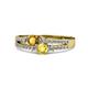 3 - Zaira Citrine and Yellow Sapphire with Side Diamonds Split Shank Ring 