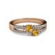 2 - Zaira Citrine with Side Diamonds Split Shank Ring 