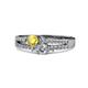 3 - Zaira Yellow Sapphire and Diamond with Side Diamonds Split Shank Ring 