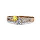 3 - Zaira Yellow Sapphire and Diamond with Side Diamonds Split Shank Ring 