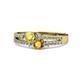 3 - Zaira Yellow Sapphire and Citrine with Side Diamonds Split Shank Ring 