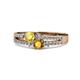 3 - Zaira Yellow Sapphire and Citrine with Side Diamonds Split Shank Ring 