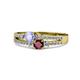 3 - Zaira Tanzanite and Ruby with Side Diamonds Split Shank Ring 