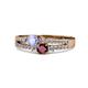 3 - Zaira Tanzanite and Ruby with Side Diamonds Split Shank Ring 
