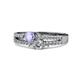 3 - Zaira Tanzanite and Diamond with Side Diamonds Split Shank Ring 