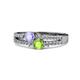 3 - Zaira Tanzanite and Peridot with Side Diamonds Split Shank Ring 