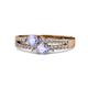 3 - Zaira Tanzanite with Side Diamonds Split Shank Ring 