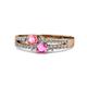 3 - Zaira Pink Tourmaline and Pink Sapphire with Side Diamonds Split Shank Ring 