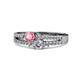 3 - Zaira Pink Tourmaline and Diamond with Side Diamonds Split Shank Ring 