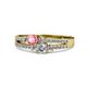 3 - Zaira Pink Tourmaline and Diamond with Side Diamonds Split Shank Ring 