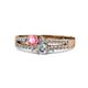 3 - Zaira Pink Tourmaline and Diamond with Side Diamonds Split Shank Ring 