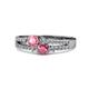 3 - Zaira Pink Tourmaline and Rhodolite Garnet with Side Diamonds Split Shank Ring 