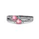3 - Zaira Pink Tourmaline with Side Diamonds Split Shank Ring 