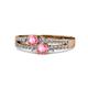 3 - Zaira Pink Tourmaline with Side Diamonds Split Shank Ring 