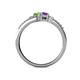 5 - Zaira Peridot and Amethyst with Side Diamonds Split Shank Ring 