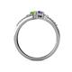 4 - Zaira Peridot and Iolite with Side Diamonds Split Shank Ring 