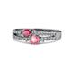3 - Zaira Rhodolite Garnet and Pink Tourmaline with Side Diamonds Split Shank Ring 