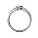 5 - Zaira Diamond and Amethyst with Side Diamonds Split Shank Ring 