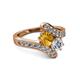 2 - Eleni Citrine and Diamond with Side Diamonds Bypass Ring 