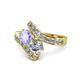1 - Eleni Tanzanite and Diamond with Side Diamonds Bypass Ring 
