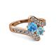 2 - Eleni Blue Topaz and Aquamarine with Side Diamonds Bypass Ring 