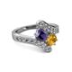 2 - Eleni Iolite and Citrine with Side Diamonds Bypass Ring 