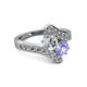 2 - Eleni Diamond and Tanzanite with Side Diamonds Bypass Ring 
