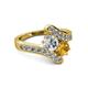 2 - Eleni Diamond and Citrine with Side Diamonds Bypass Ring 