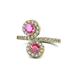 1 - Kevia Pink Sapphire and Rhodolite Garnet with Side Diamonds Bypass Ring 