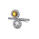 1 - Kevia Citrine and Diamond with Side Diamonds Bypass Ring 