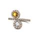 1 - Kevia Citrine and Diamond with Side Diamonds Bypass Ring 