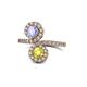 1 - Kevia Tanzanite and Yellow Diamond with Side Diamonds Bypass Ring 