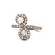 1 - Kevia White Sapphire and Diamond with Side Diamonds Bypass Ring 