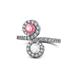 1 - Kevia Pink Tourmaline and White Sapphire with Side Diamonds Bypass Ring 
