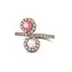 1 - Kevia Pink Tourmaline and White Sapphire with Side Diamonds Bypass Ring 