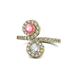 1 - Kevia Pink Tourmaline and Diamond with Side Diamonds Bypass Ring 