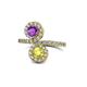1 - Kevia Amethyst and Yellow Diamond with Side Diamonds Bypass Ring 