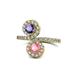 1 - Kevia Iolite and Pink Tourmaline with Side Diamonds Bypass Ring 