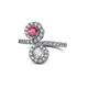 1 - Kevia Rhodolite Garnet and Diamond with Side Diamonds Bypass Ring 