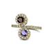 1 - Kevia Red Garnet and Iolite with Side Diamonds Bypass Ring 