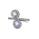 1 - Kevia Diamond and Tanzanite with Side Diamonds Bypass Ring 