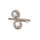 1 - Kevia Diamond and White Sapphire with Side Diamonds Bypass Ring 