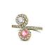 1 - Kevia Diamond and Pink Tourmaline with Side Diamonds Bypass Ring 