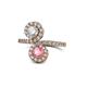 1 - Kevia Diamond and Pink Tourmaline with Side Diamonds Bypass Ring 