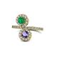 1 - Kevia Emerald and Iolite with Side Diamonds Bypass Ring 