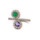 1 - Kevia Emerald and Iolite with Side Diamonds Bypass Ring 