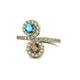 1 - Kevia London Blue Topaz and Smoky Quartz with Side Diamonds Bypass Ring 