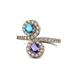 1 - Kevia London Blue Topaz and Iolite with Side Diamonds Bypass Ring 